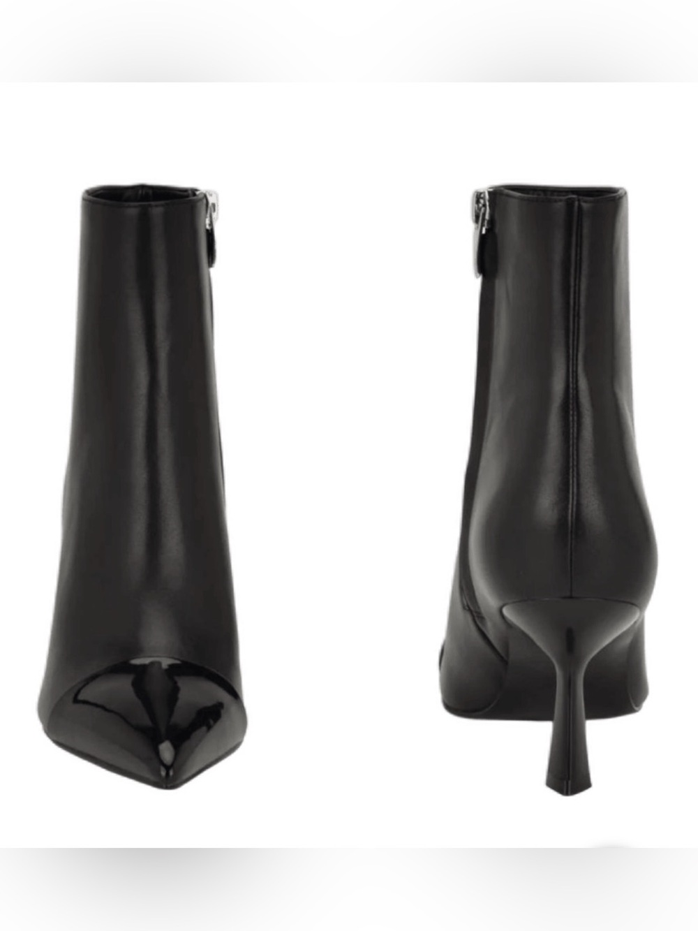 Nine West Black Pointed Patent Toe Stiletto Ankle Boots